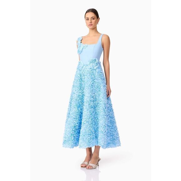 Elliatt Kaia Floral Maxi Dress in Blue wedding Guest Garden Party size S NWT - Picture 4 of 9